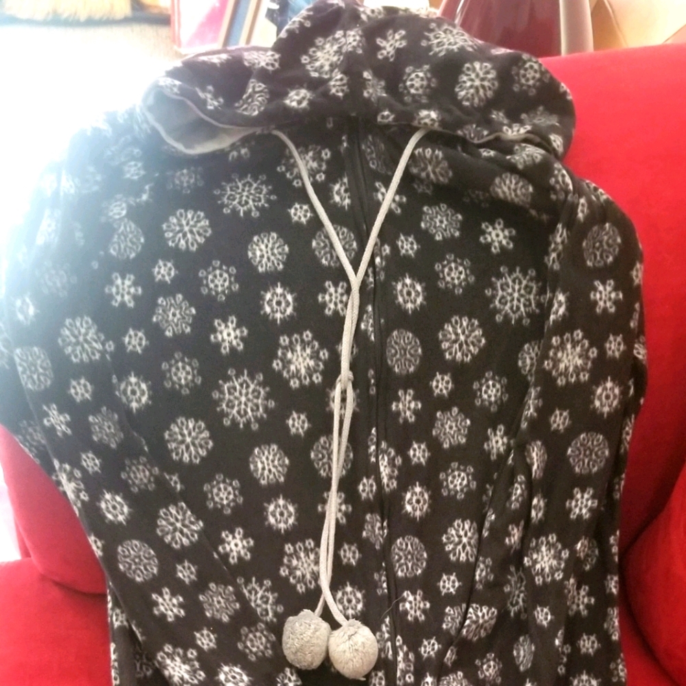 Snowflake white and black Pjs onesies